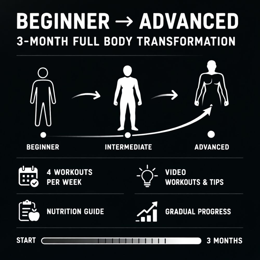 Beginner to Advanced 3-Month Full Body Transformation Program